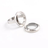 Stainless Steel Floating Locket Ring with 20mm Locket and Charms