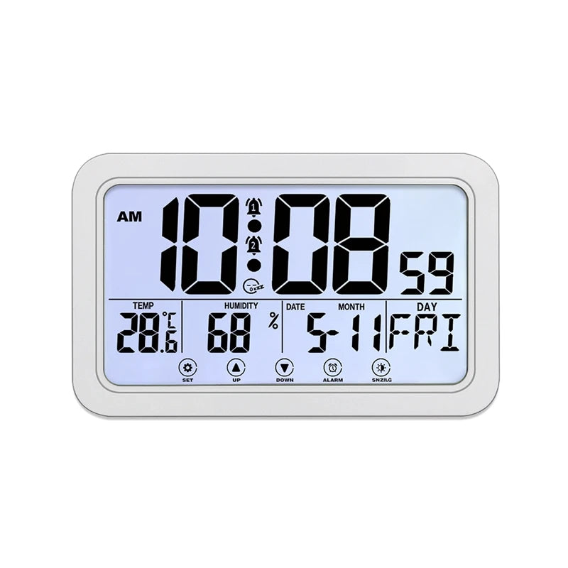 Digital Desktop Clock with Alarm, Time/Calendar/Temperature Display
