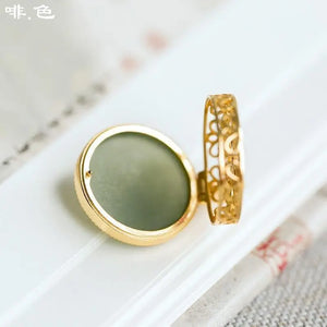 Gilded Jade Incense Box Niche for Buddha Statue