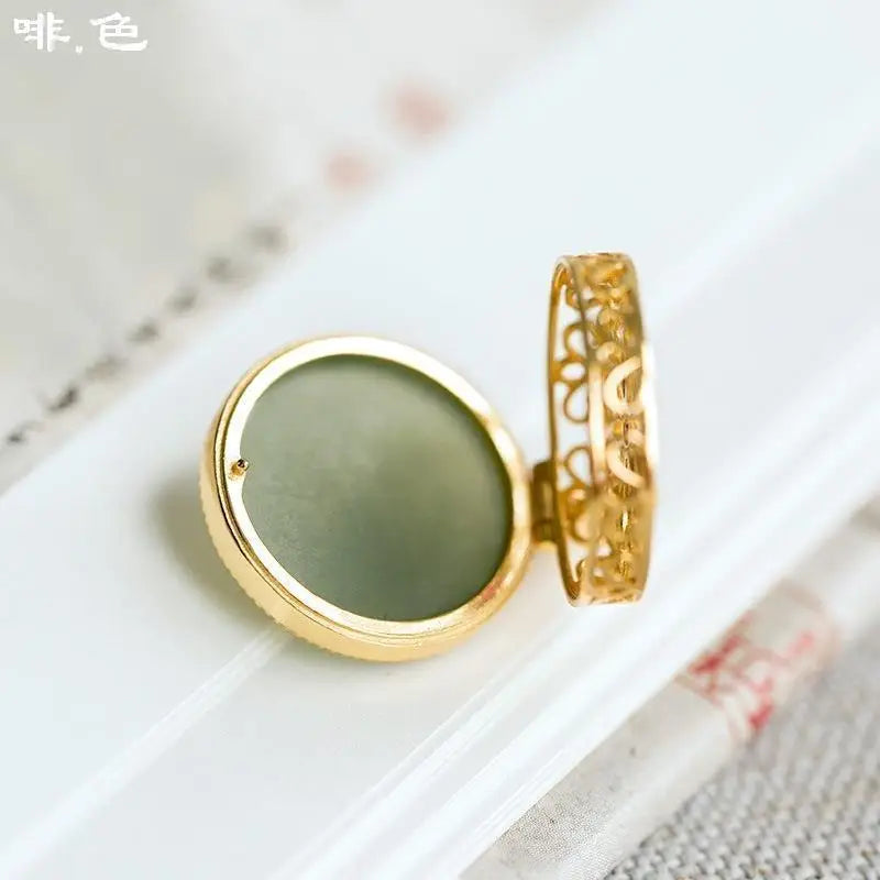 Gilded Jade Incense Box Niche for Buddha Statue