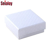 10Pcs Square Jewelry Box for Earrings Rings Necklaces Gift Paper
