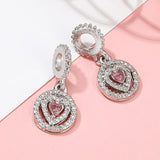 10pcs Astronaut & Balloon Beads Pink Crystal Heart Charm DIY Bracelet Accessory