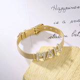Alloy Plated Charm Mesh Bracelets For Women 10MM Stainless Steel Bangle