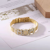 Alloy Plated Charm Mesh Bracelets For Women 10MM Stainless Steel Bangle