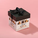 Red Christmas Square Box for Xmas Jewelry Gift with Ribbon