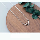 925 Silver W Letter CZ Pendant Necklace Boho Choker for Women