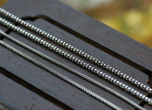 Sterling Silver Popcorn Chain Necklace for Women Men