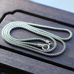 Sterling Silver Popcorn Chain Necklace for Women Men