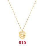 Dinh Van Double Heart Pendant Necklace Sterling Silver R10