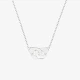 Dinh van 925 Silver Zircon Handcuffs Pendant Necklace