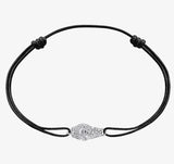 Dinh van Silver Handcuffs Bracelet with Zircon Gem
