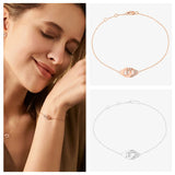 Dinh van 925 Silver Handcuffs Chain Bracelet with Zircon Crystals