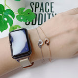 Dinh van 925 Silver Handcuffs Chain Bracelet with Zircon Crystals