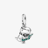 Dino Dinosaur Punk Band Silver Charm Jewelry Making Bracelet Women Charms