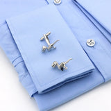 Dinosaur Cuff Links For Men Animal Brass Material Silver Cufflinks