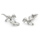 Dinosaur Cuff Links For Men Animal Brass Material Silver Cufflinks