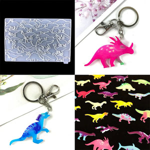 Dino Keychain Drop Glue Mold DIY Pendant Decor Silicone Mold