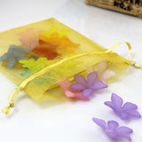 50 Pcs Yellow Organza Bag 7*9 CM 9*12 CM Jewelry Pouches Pretty Pouches