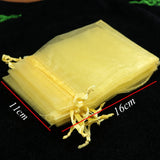 50 Pcs Yellow Organza Bag 7*9 CM 9*12 CM Jewelry Pouches Pretty Pouches