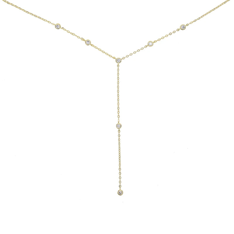 Maxi Necklace 33+8cm Collier Delicate Jewelry Cz Station Y Lariat Charm