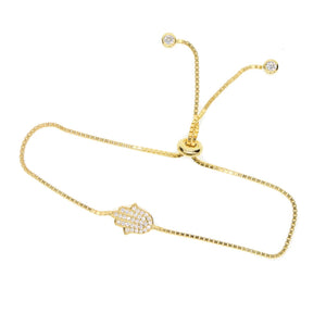 Real 925 Sterling Silver Fatima Hamsa Hand Bracelet Bangle