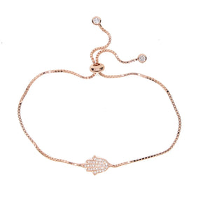 Real 925 Sterling Silver Fatima Hamsa Hand Bracelet Bangle