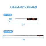 Portable Disc Golf Retriever Pole 10ft Telescoping Durable Outdoor