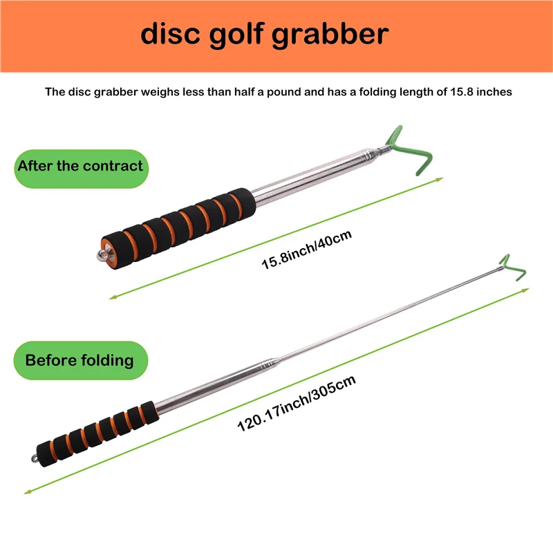Disc Golf Retriever Telescoping Stainless Steel Disc Golf Retrieval Device
