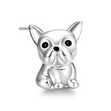 Bulldog Metal Beads 925 Sterling Silver Charm for Women Bracelet