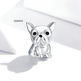 Bulldog Metal Beads 925 Sterling Silver Charm for Women Bracelet
