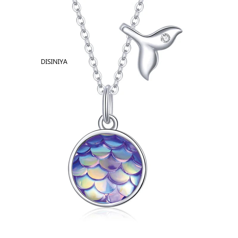 Dream Fish Tail Scale Necklace 925 Pure Silver Women's Gift Jewelry