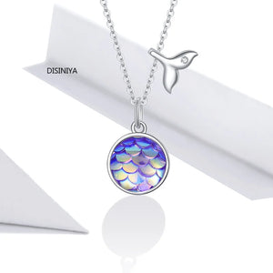 Dream Fish Tail Scale Necklace 925 Pure Silver Women's Gift Jewelry