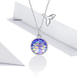 Dream Fish Tail Scale Necklace 925 Pure Silver Women's Gift Jewelry