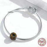 Silver Chocolate Donut Bead Charm 925 Sterling Silver