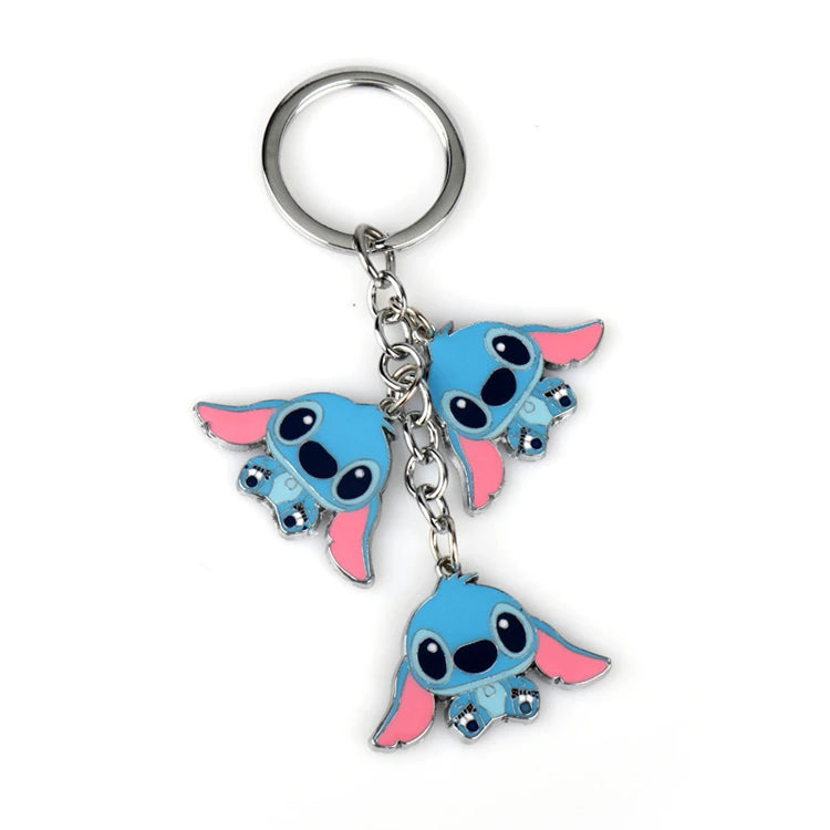 Cartoon Stitch Keyring Metal Silica Gel Keychain