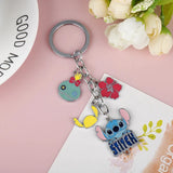 Cartoon Stitch Keyring Metal Silica Gel Keychain