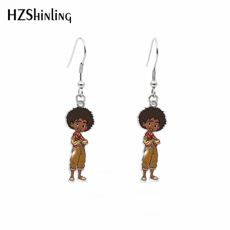 Encanto Print Acrylic Hook Earrings Dangle Drop Earrings