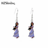 Encanto Print Acrylic Hook Earrings Dangle Drop Earrings