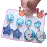 Frozen Children Ear Clip Earrings Princess Series Baby Girl Jewelry Gift