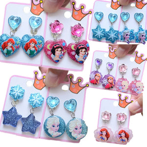 Frozen Children Ear Clip Earrings Princess Series Baby Girl Jewelry Gift