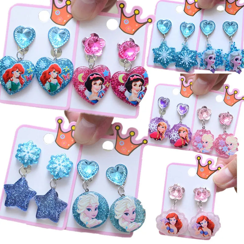 Frozen Children Ear Clip Earrings Princess Series Baby Girl Jewelry Gift