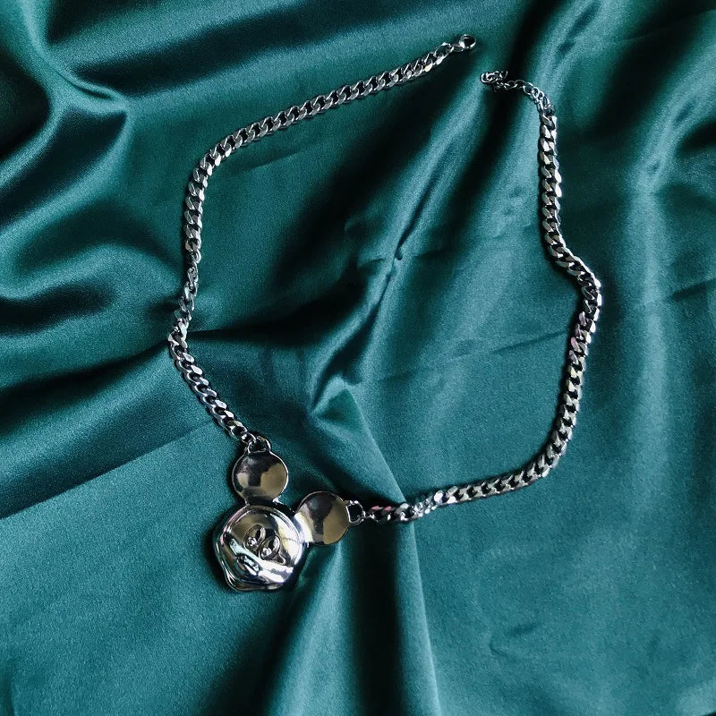 Mickey Women's Cartoon Long Necklace High Collar Jewelry