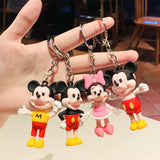 Cute Mickey Mouse Anime Keychain for Woman Girl Minnie Couple Bag Pendant Keyr