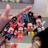 Cute Mickey Mouse Anime Keychain for Woman Girl Minnie Couple Bag Pendant Keyr