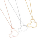 Mickey Necklace Choker Women Girls Rose Crystal Pendant Necklace