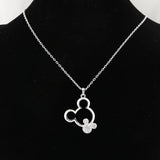 Mickey Necklace Choker Women Girls Rose Crystal Pendant Necklace