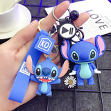 Stitch Couple Key Chain Anime Figure Backpack Pendent for Car Keys Ring Gift