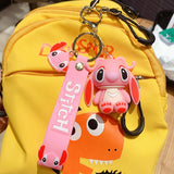 Stitch Couple Key Chain Anime Figure Backpack Pendent for Car Keys Ring Gift