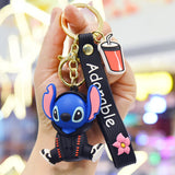 Stitch Couple Key Chain Anime Figure Backpack Pendent for Car Keys Ring Gift