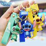 Stitch Couple Key Chain Anime Figure Backpack Pendent for Car Keys Ring Gift